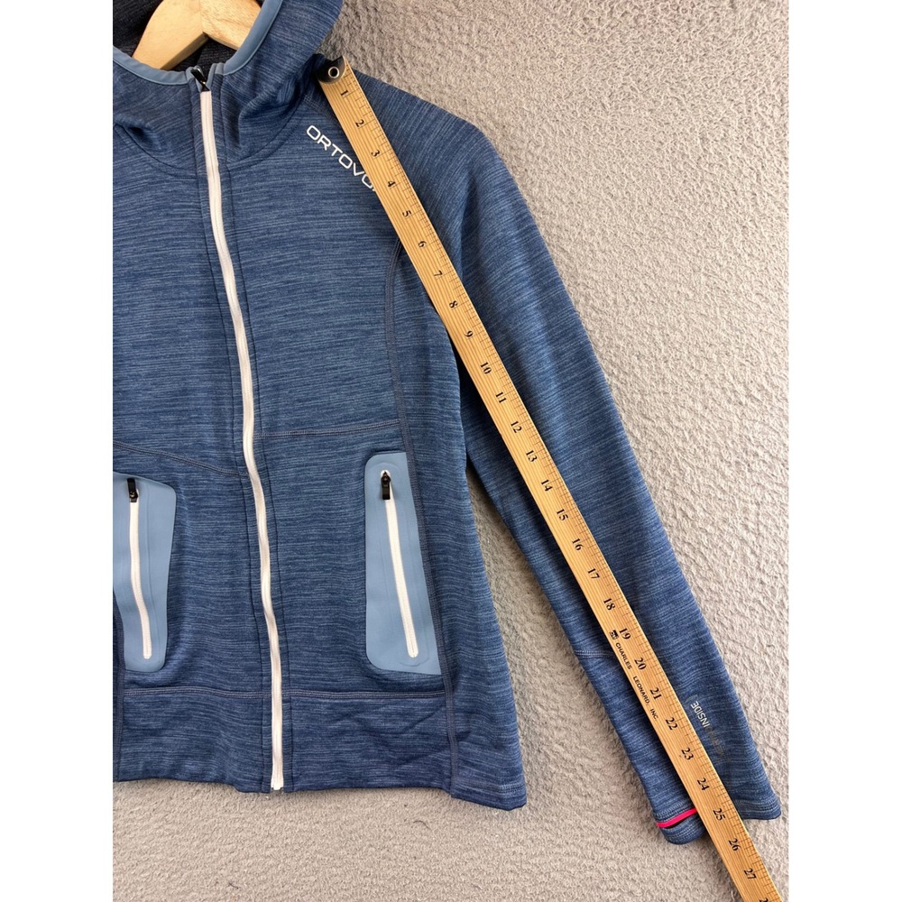 ORTOVOX Fleece Hooded Full Zip Jacket Blue Heathered Women's Small Outdoor - Picture 8 of 11
